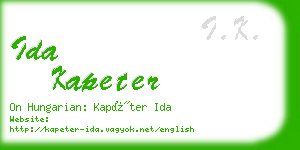 ida kapeter business card